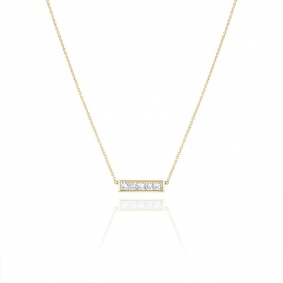 Yellow Gold Diamond Bar Necklace 1.00ct TDW Yellow Gold Diamond Bar Necklace 1.00ct TDW
